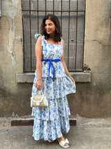 The Madeleine Dress - Blue/White