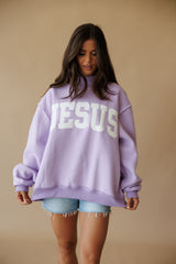 Embroidered Mockneck - Jesus Purple