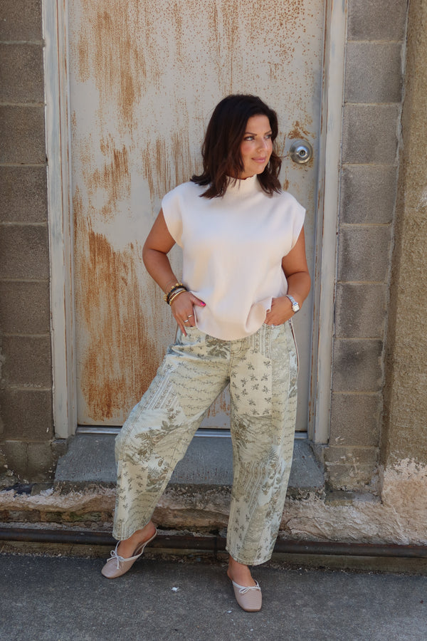 Patchwork Barrel Pants - Multi