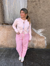 Penny Stripe Barrel Jeans - Pink/White