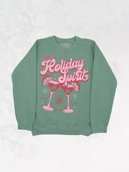 Full Of Holiday Spirit Cypress Green Sweatshirt