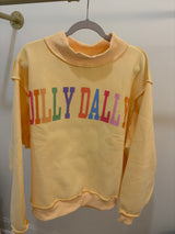 Colorful Dilly Dally- Butter Yellow Mock Neck Reversible