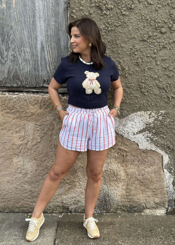 Hamptons Cropped Bear Sweater