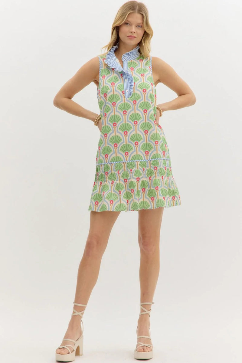 Trutti Tropic Mini Dress - Green