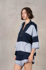 Sadie Stripe Set - Midnight/Steel
