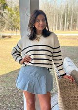 Z Supply Boyfriend Stripe Sweater - Sea Salt