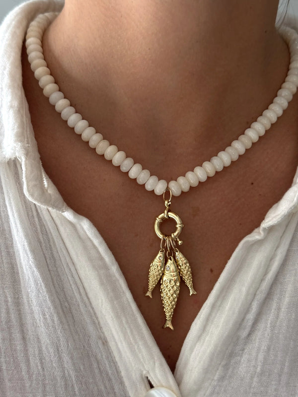 ALV JEWELS | Cream Fish on Necklace