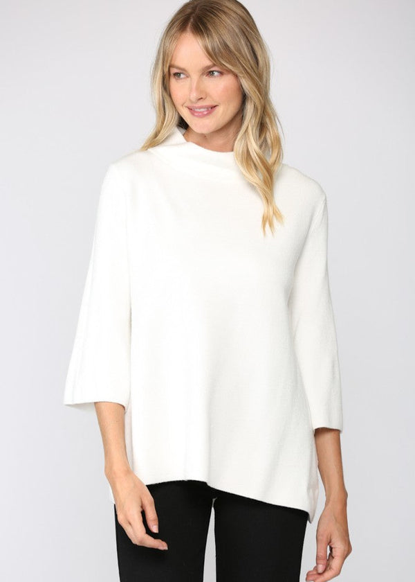 Jenny Mock Neck Sweater - Cream