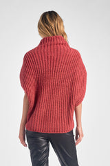 Elan: Cali Cowl Neck Sleeveless Sweater - Ruby