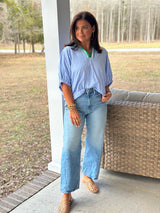 Jennings Stripe Blouse - Blue