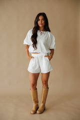 Adrienne | Faye Woven Shorts - Solaria Blanc
