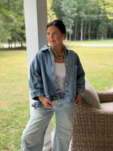 Roxy Denim Ruffle Top