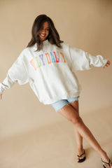 Colorful Dilly Dally Mock Neck/Reversible - Heather Grey
