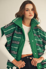 Piper Stripe Vest Green