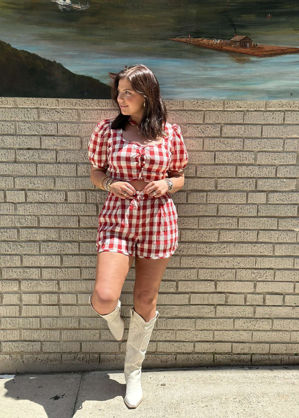 Junie Set - Red Gingham