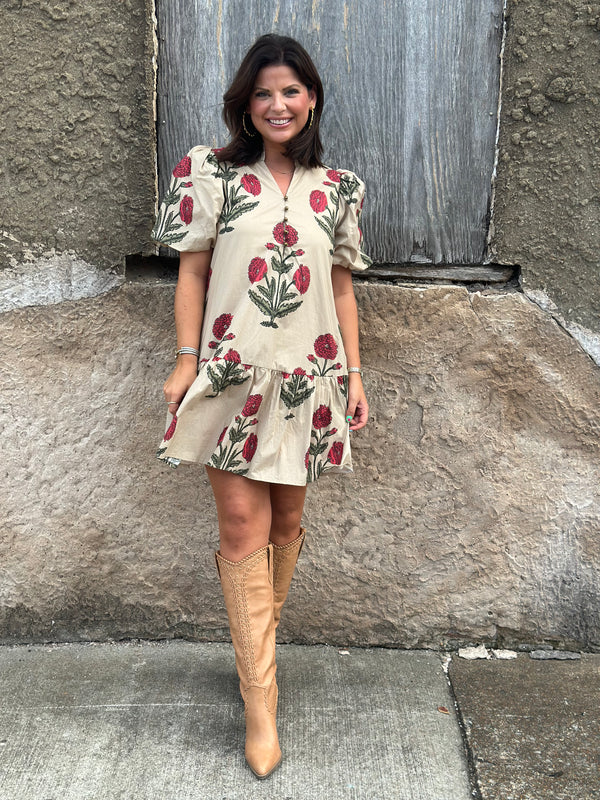 Holly Mini Dress - Ecru
