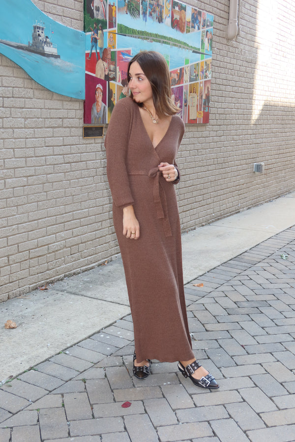 Elan Roxie Sweater Dress - Brown