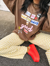 E+E | On My Way To A Good Day Sweatshirt - Brown