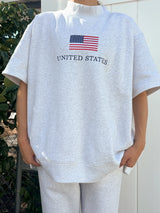 American Lover Mock Neck- All Grey
