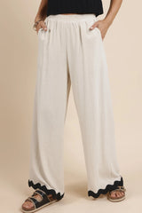 Sugarloaf Wavy Trim Pants - Oatmeal