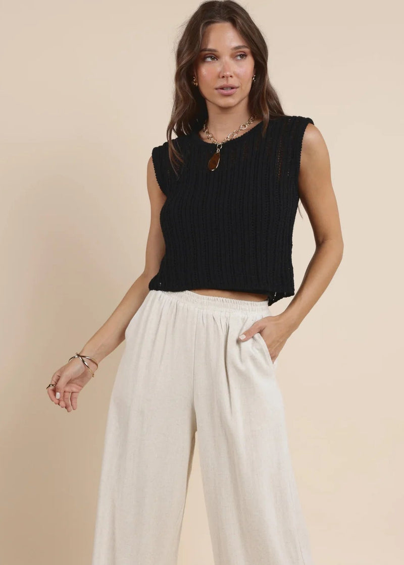 Sieze The Day Sweater Tank - Black