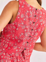 Firecracker Sleeveless Top - Red Multi