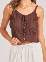 Marlow Buttoned Sweater Vest - Brown