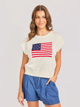 American Dream Flag Sweater - Ivory