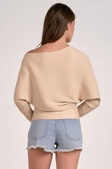 Sofia Off Shoulder Sweater - Sand