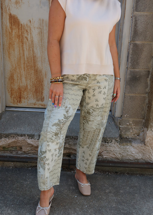 Patchwork Barrel Pants - Multi