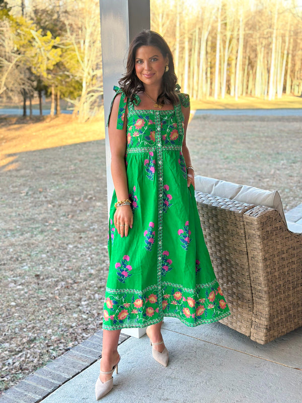 Green Goddess Midi Dress