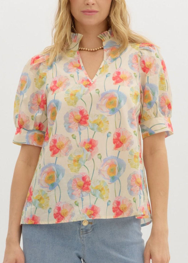 In Full Bloom Blouse - Cream