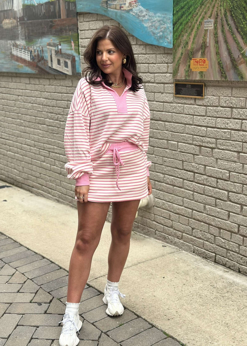 Julia Stripe Set - Sweet Pink