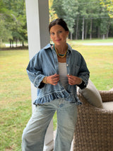 Roxy Denim Ruffle Top