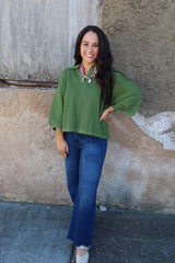 Kali Knit Sweater Top - Olive