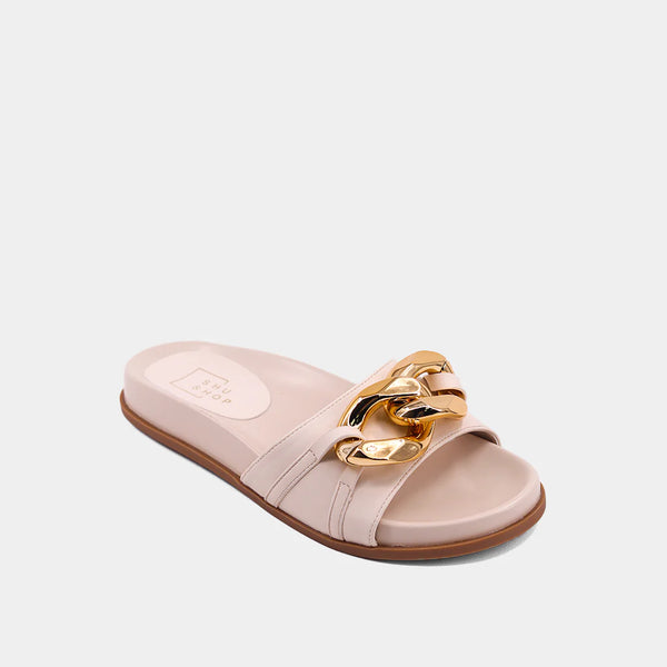 Cassie Chain Slide Sandal - Bone