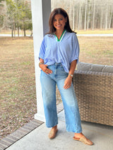 Jennings Stripe Blouse - Blue