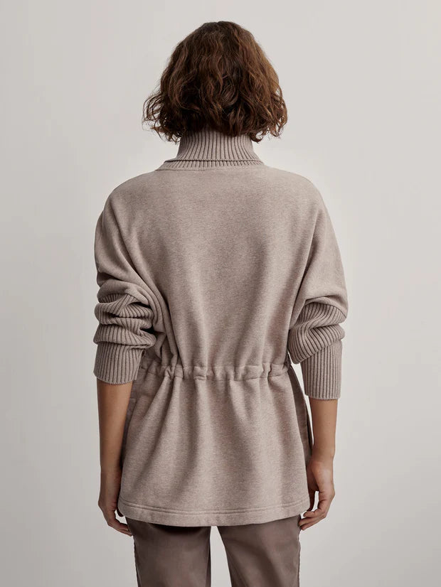 Varley Cavello Longline Sweat | Taupe Marl