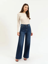 Daze Denim | Far Out High Rise Wide Leg - Waterfall