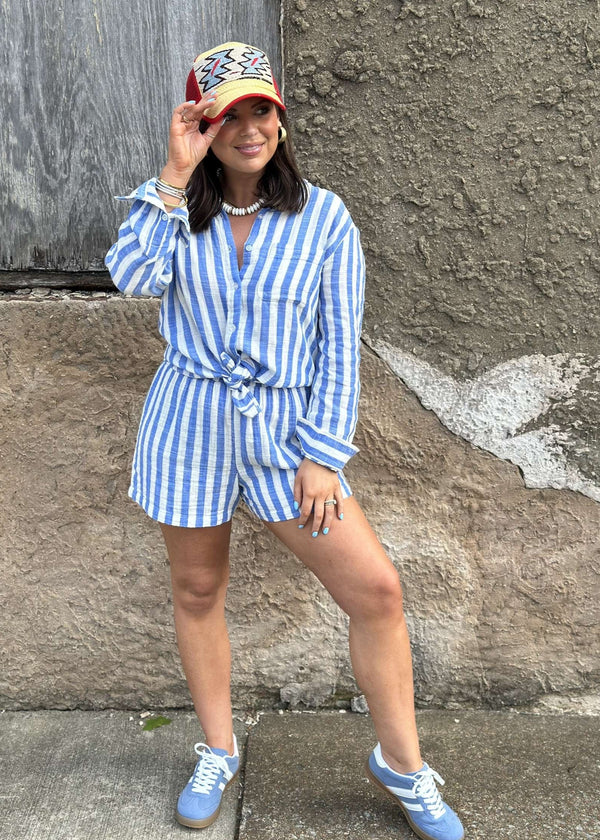 Z Supply | Saturdays Stripe Shirt - White/Blue