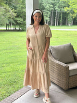 Elan | Darla Midi Dress - Sand