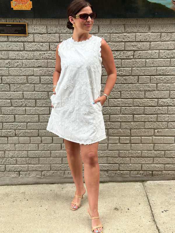 Lillian Floral Mini Dress - Off White