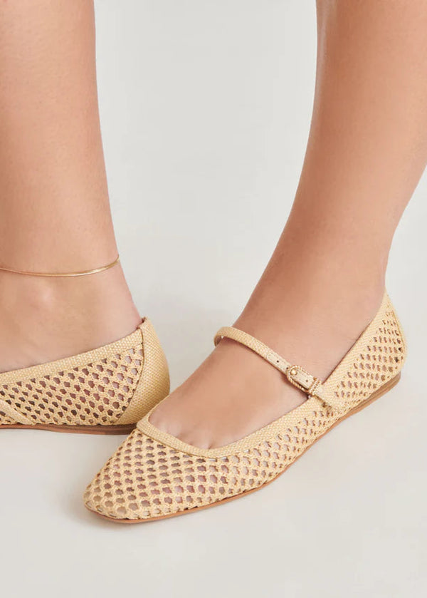 Dolce Vita | Reyes Ballet Flats - Lt Natural Woven Raffia