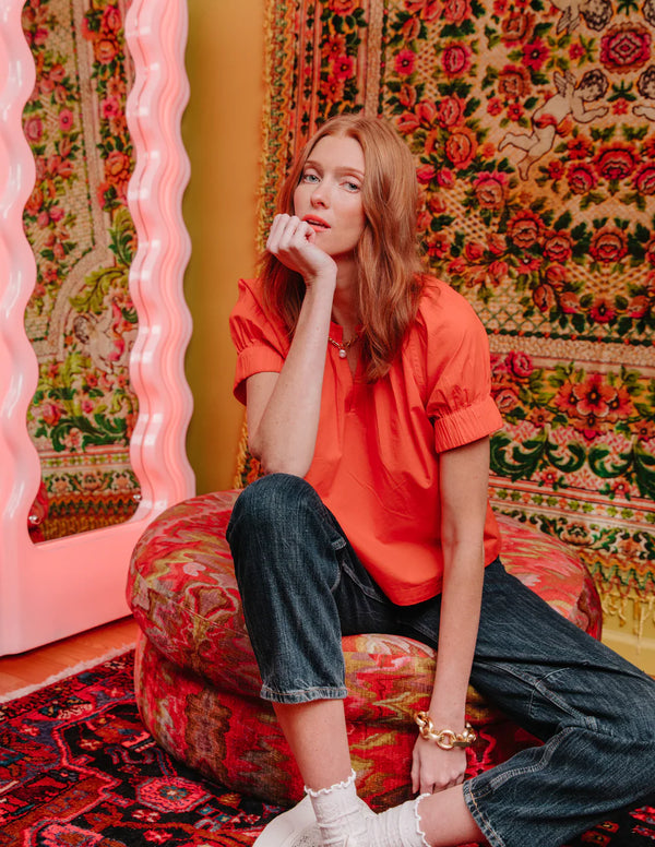LOVE THE LABEL | Dawson Top - Mandarin Red