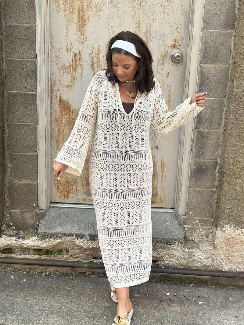 Elan | Crochet Kaftan - Natural