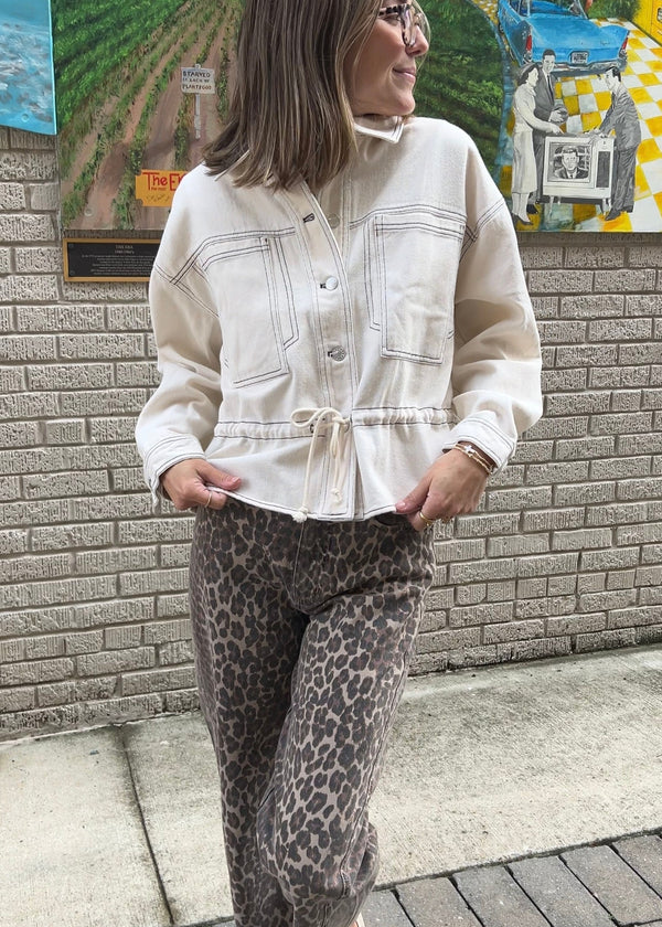 Sadie Bomber Jacket - Ecru