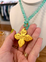 Hidden Truth | Aquamarine Sea Glass with Kait Cross