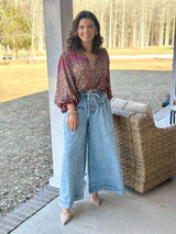 Folksy Blouse | Hot Pink/Red