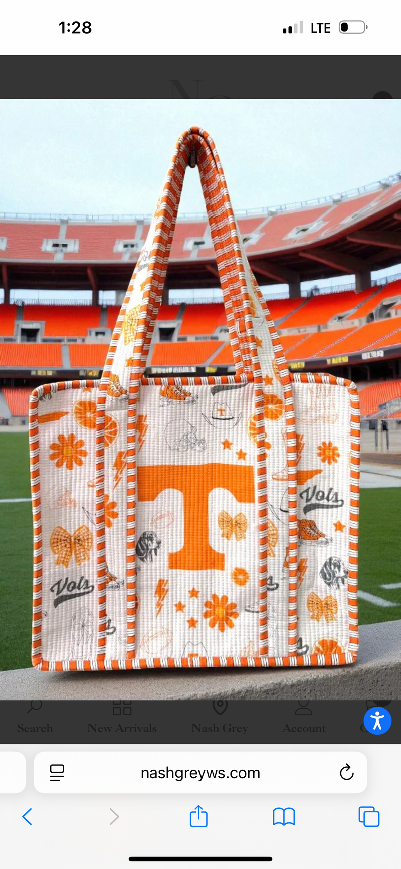 PRE ORDER: TN Vols Quilted Tote