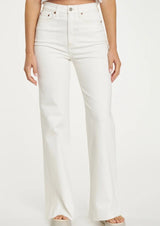 DAZE Far Out Wide Leg Jeans - Cream